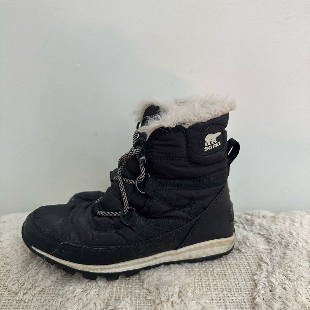 Sorel Kids Black and White Winter Boots